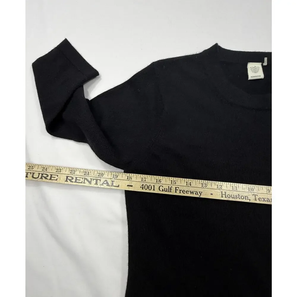 Kinross Cashmere Women's Black Knit 100% Cashmere Sweater Dress L (Retail $495) - Picture 8 of 10